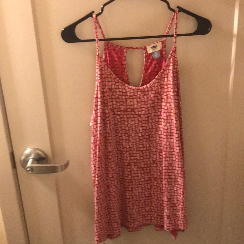 Pink and white old navy top